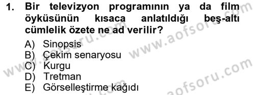 Radyo ve Televizyon Programcılığının Temel Kavramları Dersi Ara Sınavı Deneme Sınav Soruları 1. Soru