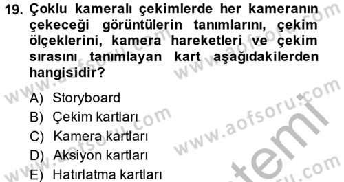 Radyo ve Televizyon Programcılığının Temel Kavramları Dersi 2014 - 2015 Yılı (Final) Dönem Sonu Sınav Soruları 19. Soru