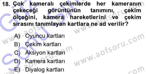 Radyo ve Televizyon Programcılığının Temel Kavramları Dersi 2015 - 2016 Yılı (Final) Dönem Sonu Sınav Soruları 18. Soru