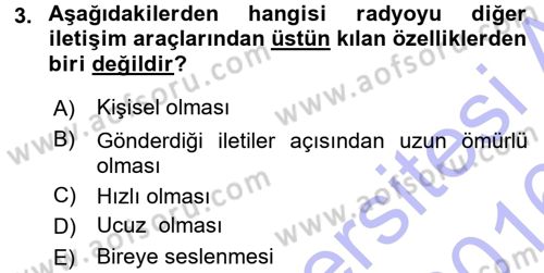 Radyo ve Televizyon Programcılığının Temel Kavramları Dersi 2015 - 2016 Yılı (Final) Dönem Sonu Sınav Soruları 3. Soru
