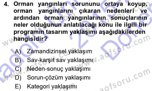Radyo ve Televizyon Programcılığının Temel Kavramları Dersi 2015 - 2016 Yılı (Final) Dönem Sonu Sınav Soruları 4. Soru