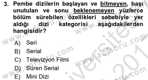 Radyo ve Televizyon Programcılığının Temel Kavramları Dersi 2016 - 2017 Yılı (Vize) Ara Sınav Soruları 3. Soru