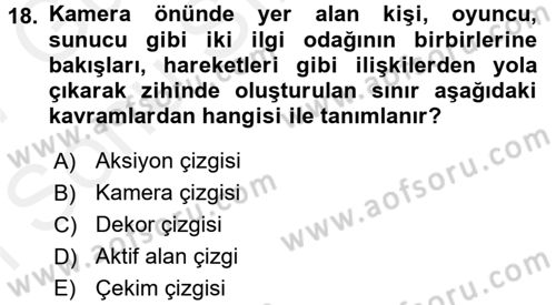 Radyo ve Televizyon Programcılığının Temel Kavramları Dersi 2016 - 2017 Yılı (Final) Dönem Sonu Sınav Soruları 18. Soru