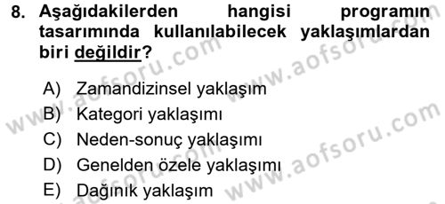 Radyo ve Televizyon Programcılığının Temel Kavramları Dersi 2017 - 2018 Yılı (Final) Dönem Sonu Sınav Soruları 8. Soru
