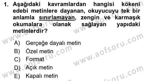 Radyo ve Televizyon Programcılığının Temel Kavramları Dersi 2018 - 2019 Yılı (Vize) Ara Sınav Soruları 1. Soru