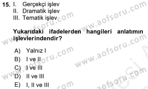 Radyo ve Televizyon Programcılığının Temel Kavramları Dersi 2018 - 2019 Yılı (Final) Dönem Sonu Sınav Soruları 15. Soru