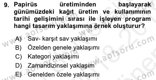 Radyo ve Televizyon Programcılığının Temel Kavramları Dersi 2018 - 2019 Yılı (Final) Dönem Sonu Sınav Soruları 9. Soru