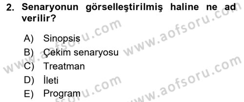 Radyo ve Televizyon Programcılığının Temel Kavramları Dersi 2018 - 2019 Yılı Yaz Okulu Sınav Soruları 2. Soru