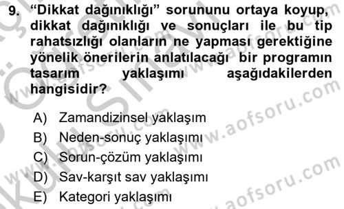 Radyo ve Televizyon Programcılığının Temel Kavramları Dersi 2018 - 2019 Yılı Yaz Okulu Sınav Soruları 9. Soru
