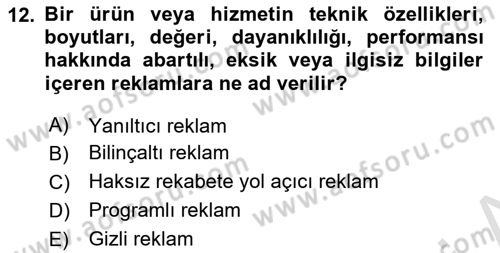 Radyo ve Televizyon Programcılığının Temel Kavramları Dersi 2019 - 2020 Yılı (Vize) Ara Sınav Soruları 12. Soru