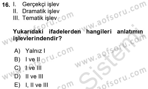 Radyo ve Televizyon Programcılığının Temel Kavramları Dersi 2019 - 2020 Yılı (Final) Dönem Sonu Sınav Soruları 16. Soru