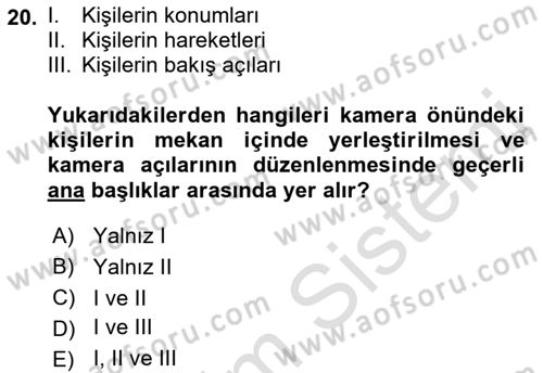 Radyo ve Televizyon Programcılığının Temel Kavramları Dersi 2021 - 2022 Yılı (Final) Dönem Sonu Sınavı 20. Soru