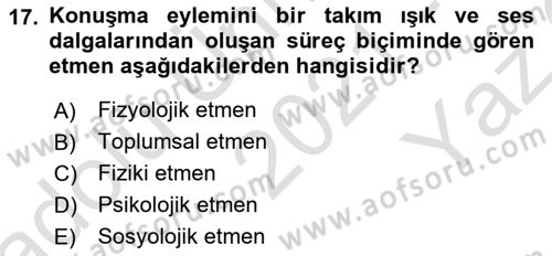 Radyo ve Televizyon Programcılığının Temel Kavramları Dersi 2021 - 2022 Yılı Yaz Okulu Sınav Soruları 17. Soru