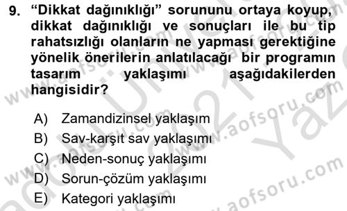 Radyo ve Televizyon Programcılığının Temel Kavramları Dersi 2021 - 2022 Yılı Yaz Okulu Sınav Soruları 9. Soru