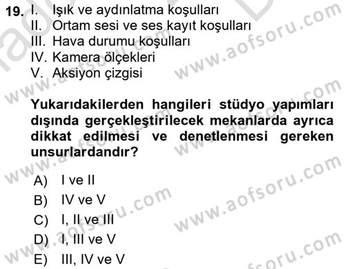 Radyo ve Televizyon Programcılığının Temel Kavramları Dersi 2022 - 2023 Yılı (Final) Dönem Sonu Sınav Soruları 19. Soru