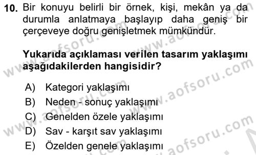 Radyo ve Televizyon Programcılığının Temel Kavramları Dersi 2023 - 2024 Yılı (Final) Dönem Sonu Sınavı 10. Soru