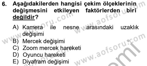 Radyo ve Televizyonda Program Yapımı Dersi 2012 - 2013 Yılı (Final) Dönem Sonu Sınav Soruları 6. Soru