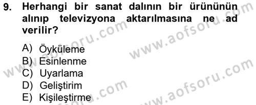 Radyo ve Televizyonda Program Yapımı Dersi 2012 - 2013 Yılı (Final) Dönem Sonu Sınav Soruları 9. Soru