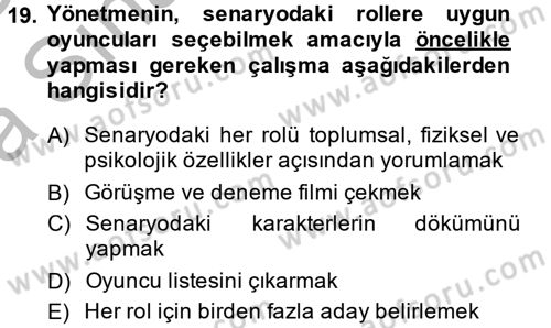 Radyo ve Televizyonda Program Yapımı Dersi 2013 - 2014 Yılı (Vize) Ara Sınav Soruları 19. Soru