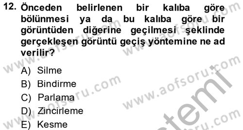 Radyo ve Televizyonda Program Yapımı Dersi 2014 - 2015 Yılı (Final) Dönem Sonu Sınav Soruları 12. Soru