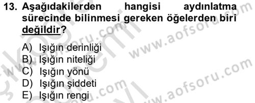 Radyo ve Televizyonda Program Yapımı Dersi 2014 - 2015 Yılı Tek Ders Sınav Soruları 13. Soru