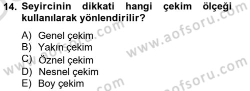 Radyo ve Televizyonda Program Yapımı Dersi 2014 - 2015 Yılı Tek Ders Sınav Soruları 14. Soru