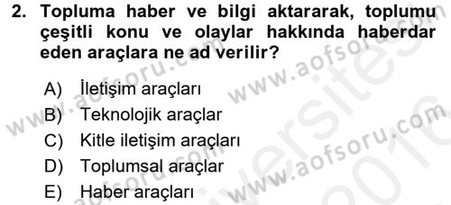 Radyo ve Televizyonda Program Yapımı Dersi 2015 - 2016 Yılı (Vize) Ara Sınav Soruları 2. Soru