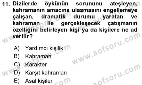 Radyo ve Televizyonda Program Yapımı Dersi 2015 - 2016 Yılı (Final) Dönem Sonu Sınav Soruları 11. Soru