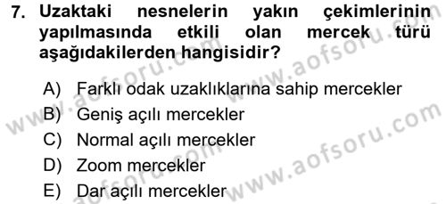 Radyo ve Televizyonda Program Yapımı Dersi 2015 - 2016 Yılı (Final) Dönem Sonu Sınavı 7. Soru