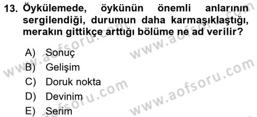 Radyo ve Televizyonda Program Yapımı Dersi 2017 - 2018 Yılı 3 Ders Sınav Soruları 13. Soru