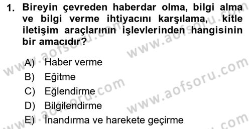 Radyo ve Televizyonda Program Yapımı Dersi 2018 - 2019 Yılı 3 Ders Sınav Soruları 1. Soru