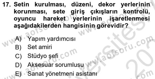Radyo ve Televizyonda Program Yapımı Dersi 2020 - 2021 Yılı Yaz Okulu Sınav Soruları 17. Soru