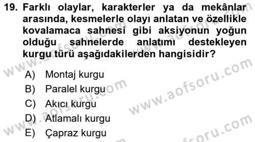 Radyo ve Televizyonda Program Yapımı Dersi 2020 - 2021 Yılı Yaz Okulu Sınav Soruları 19. Soru
