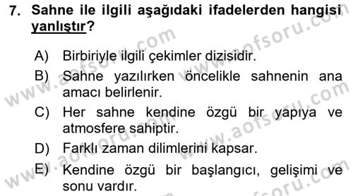 Radyo ve Televizyonda Program Yapımı Dersi 2020 - 2021 Yılı Yaz Okulu Sınav Soruları 7. Soru