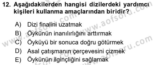 Radyo ve Televizyonda Program Yapımı Dersi 2021 - 2022 Yılı (Final) Dönem Sonu Sınav Soruları 12. Soru