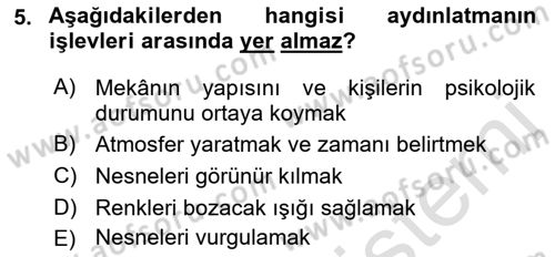 Radyo ve Televizyonda Program Yapımı Dersi 2021 - 2022 Yılı (Final) Dönem Sonu Sınav Soruları 5. Soru
