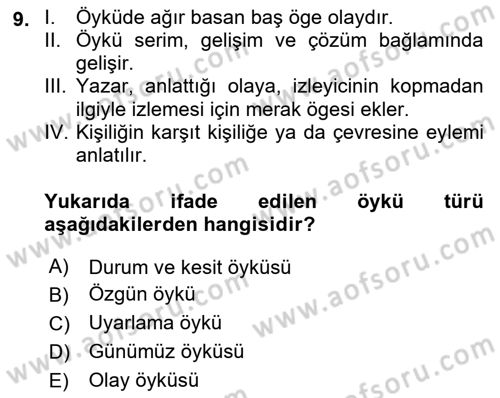 Radyo ve Televizyonda Program Yapımı Dersi 2021 - 2022 Yılı (Final) Dönem Sonu Sınav Soruları 9. Soru