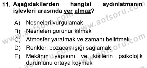 Radyo ve Televizyonda Program Yapımı Dersi 2021 - 2022 Yılı Yaz Okulu Sınav Soruları 11. Soru