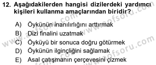 Radyo ve Televizyonda Program Yapımı Dersi 2021 - 2022 Yılı Yaz Okulu Sınav Soruları 12. Soru