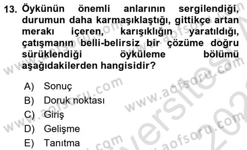 Radyo ve Televizyonda Program Yapımı Dersi 2021 - 2022 Yılı Yaz Okulu Sınav Soruları 13. Soru