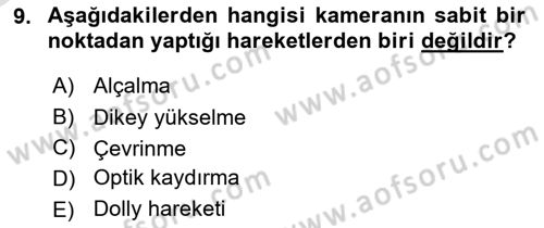 Radyo ve Televizyonda Program Yapımı Dersi 2021 - 2022 Yılı Yaz Okulu Sınav Soruları 9. Soru