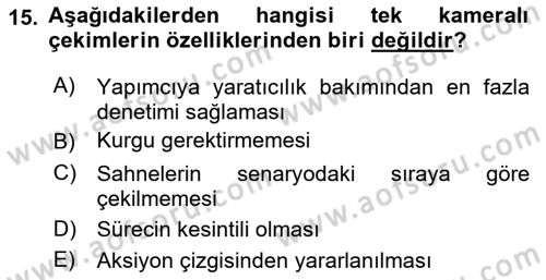 Radyo ve Televizyonda Program Yapımı Dersi 2022 - 2023 Yılı Yaz Okulu Sınav Soruları 15. Soru