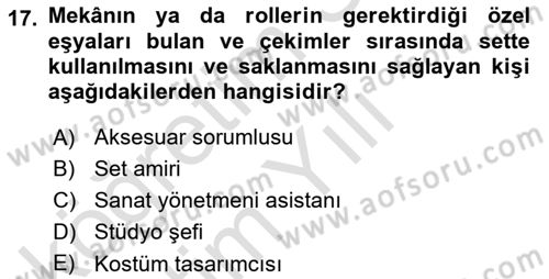 Radyo ve Televizyonda Program Yapımı Dersi 2022 - 2023 Yılı Yaz Okulu Sınav Soruları 17. Soru