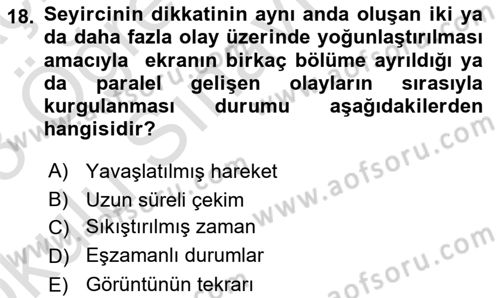 Radyo ve Televizyonda Program Yapımı Dersi 2022 - 2023 Yılı Yaz Okulu Sınav Soruları 18. Soru
