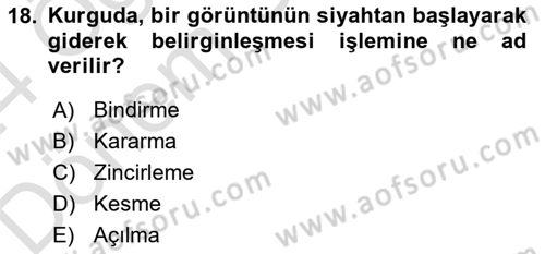 Radyo ve Televizyonda Program Yapımı Dersi 2023 - 2024 Yılı (Final) Dönem Sonu Sınav Soruları 18. Soru