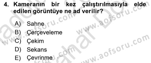 Radyo ve Televizyonda Program Yapımı Dersi 2023 - 2024 Yılı (Final) Dönem Sonu Sınav Soruları 4. Soru