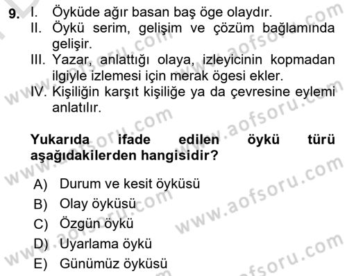 Radyo ve Televizyonda Program Yapımı Dersi 2023 - 2024 Yılı (Final) Dönem Sonu Sınav Soruları 9. Soru