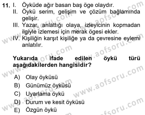 Radyo ve Televizyonda Program Yapımı Dersi 2024 - 2025 Yılı (Final) Dönem Sonu Sınav Soruları 11. Soru