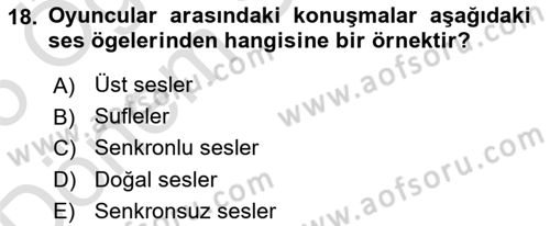 Radyo ve Televizyonda Program Yapımı Dersi 2024 - 2025 Yılı (Final) Dönem Sonu Sınav Soruları 18. Soru