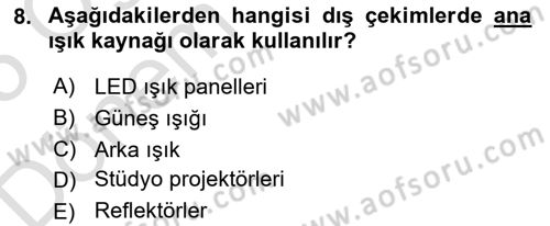 Radyo ve Televizyonda Program Yapımı Dersi 2024 - 2025 Yılı (Final) Dönem Sonu Sınav Soruları 8. Soru